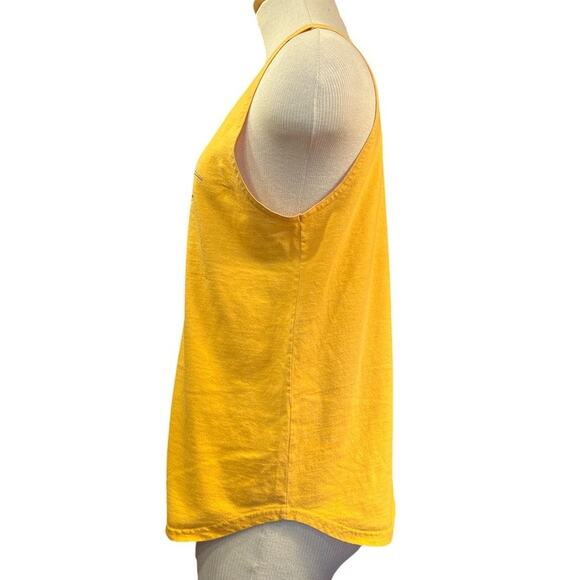 Vintage Nike Tank Top Made in Mexico Size L Yellow Front Back Graphic Retro Soft - Picture 3 of 10